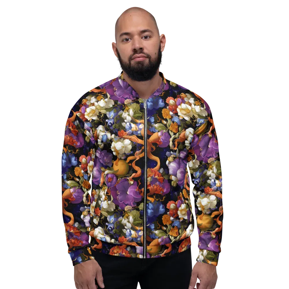 Blooming Cosmos on Bomber Jacket — Front