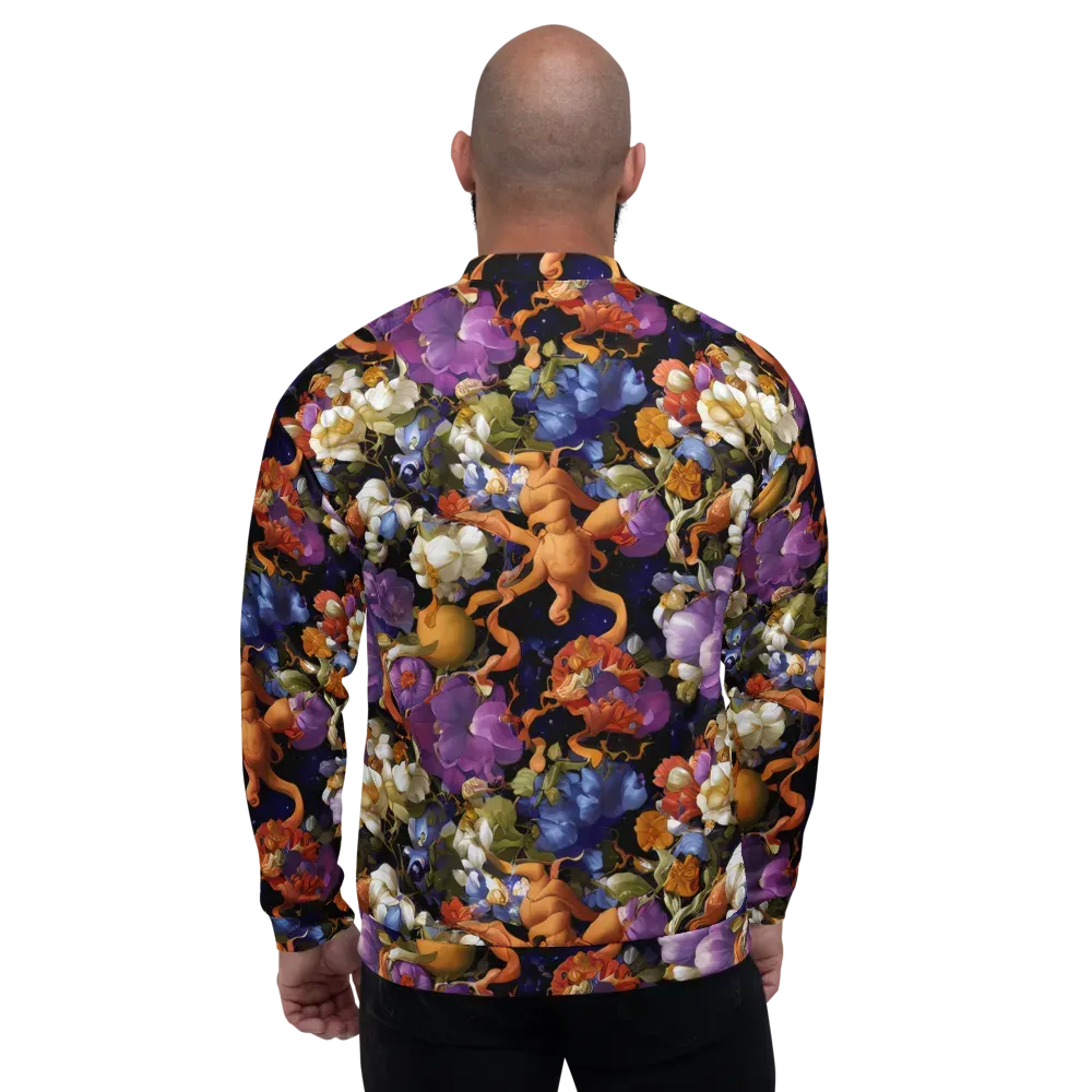 Blooming Cosmos on Bomber Jacket — Back