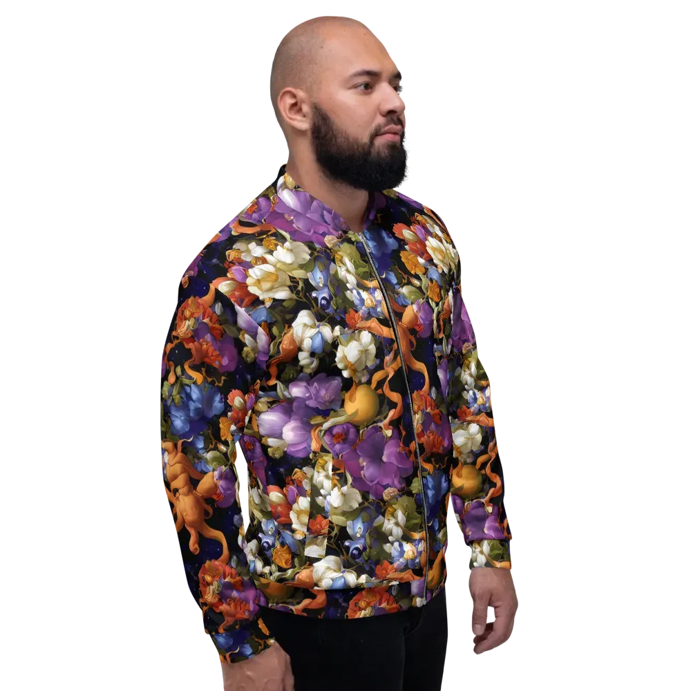 Blooming Cosmos on Bomber Jacket — Right