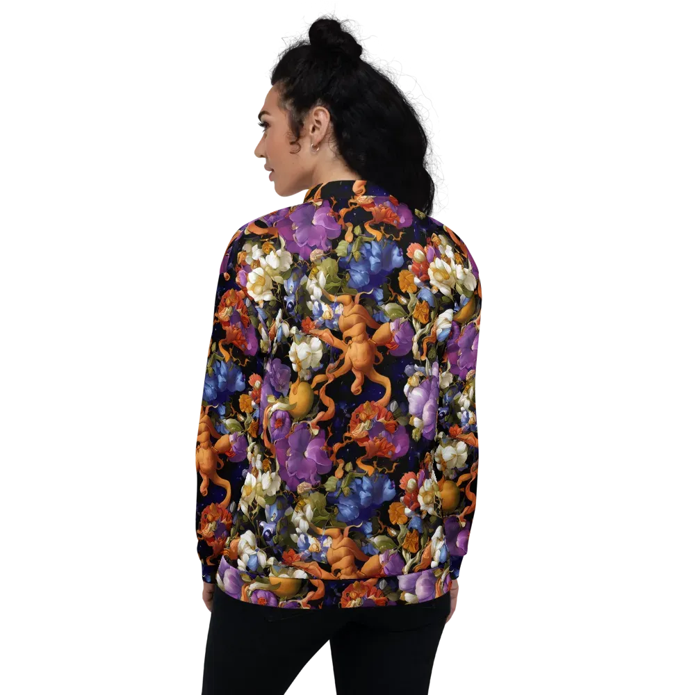 Blooming Cosmos on Bomber Jacket — Back