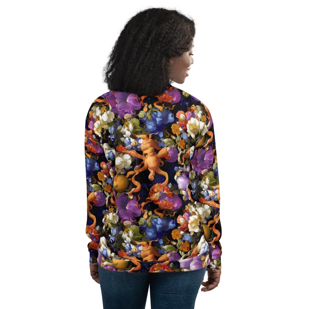 Blooming Cosmos on Bomber Jacket — Back