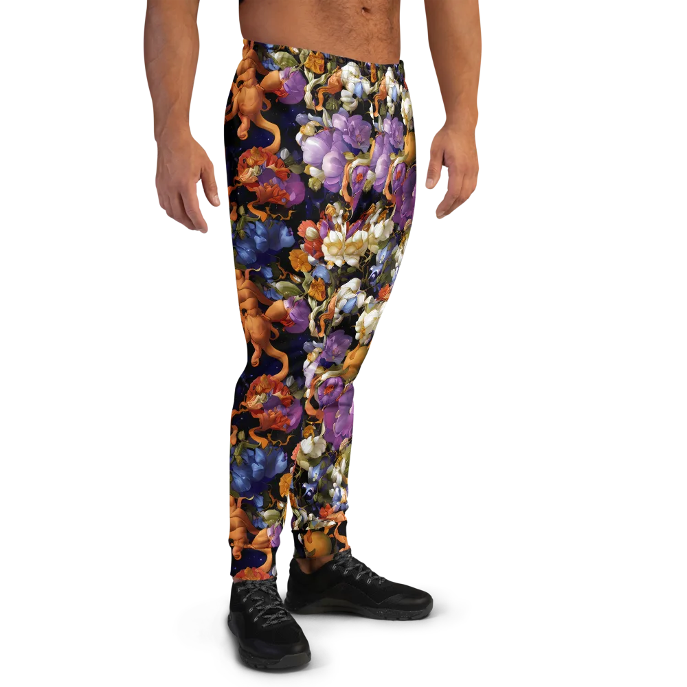 Blooming Cosmos on Men's Joggers — Right
