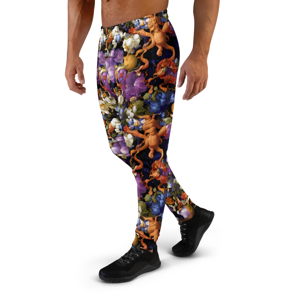 Blooming Cosmos on Men's Joggers — Left