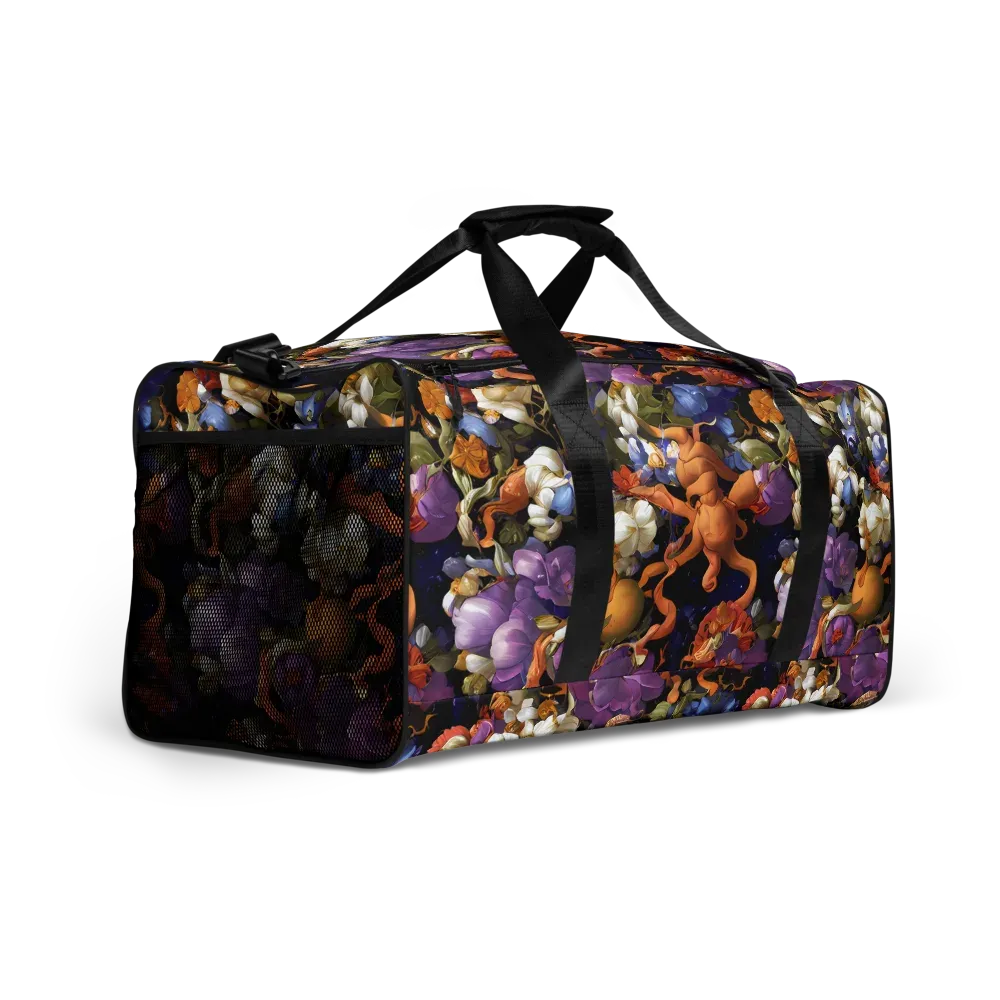 Blooming Cosmos on Duffle Bag — Right Front