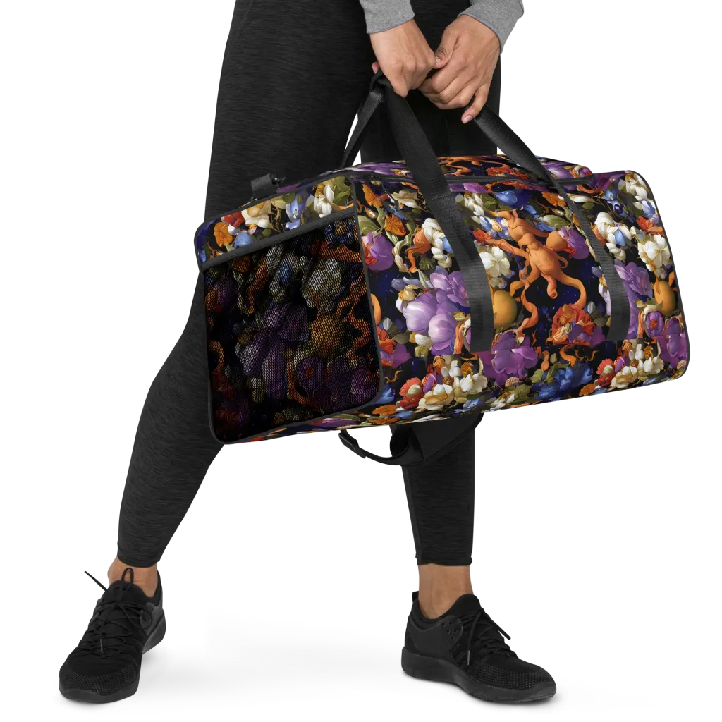 Blooming Cosmos on Duffle Bag — Right Front