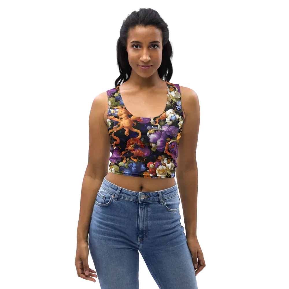 Blooming Cosmos on Crop Top — Front