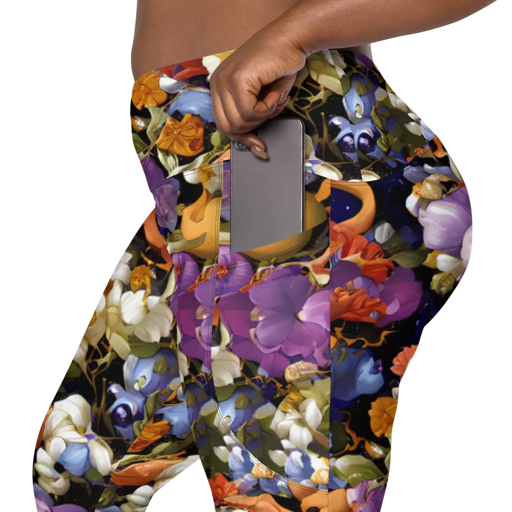 Blooming Cosmos on Leggings with Pockets — Product details 2