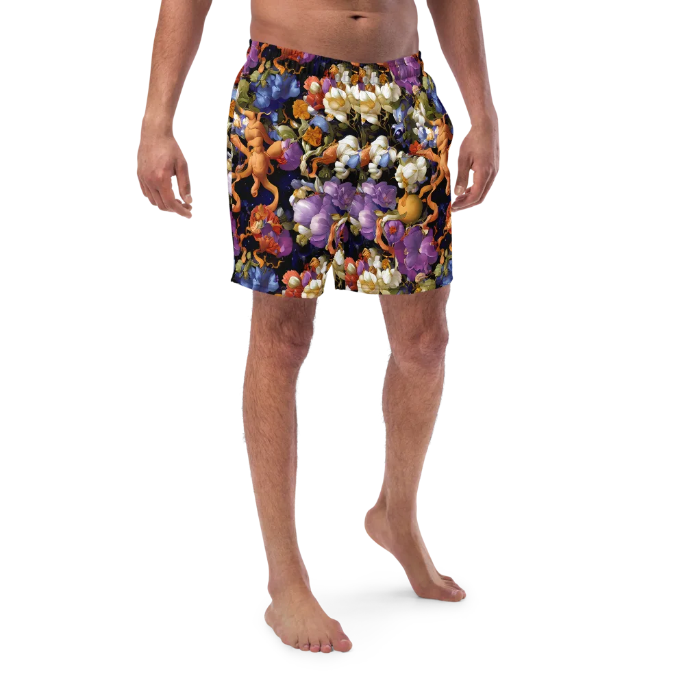 Blooming Cosmos on Swim Trunks — Front