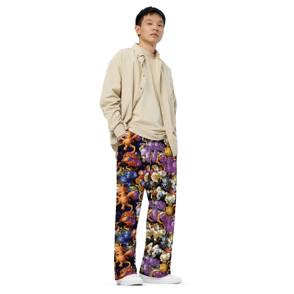 Blooming Cosmos on Wide-Leg Pants — Right Front