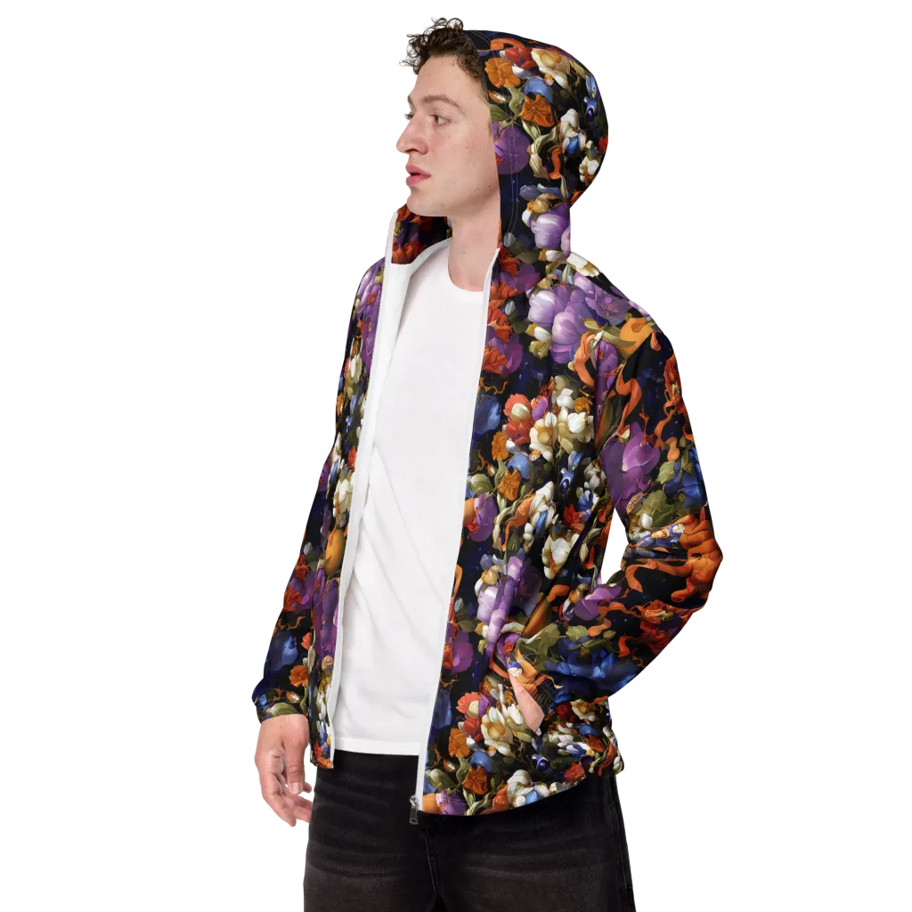 Blooming Cosmos on Men's Windbreaker — Left Front