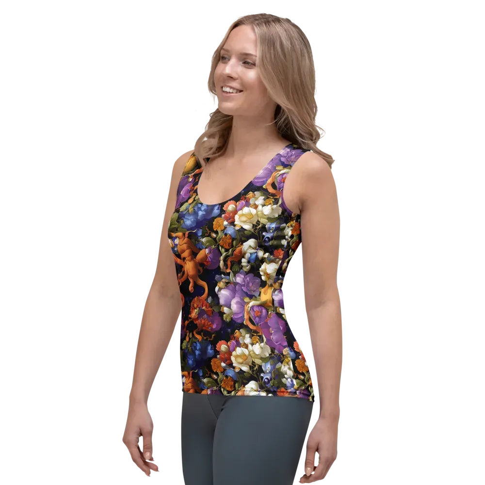 Blooming Cosmos on Women's Tank Top — Left Front