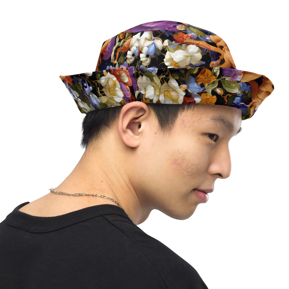 Blooming Cosmos on Reversible Bucket Hat — Right Outside