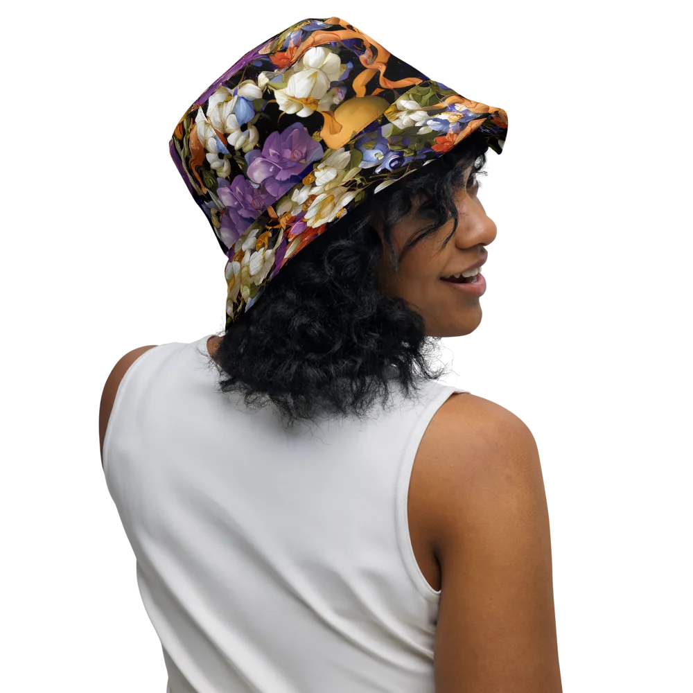 Blooming Cosmos on Reversible Bucket Hat — Right Outside