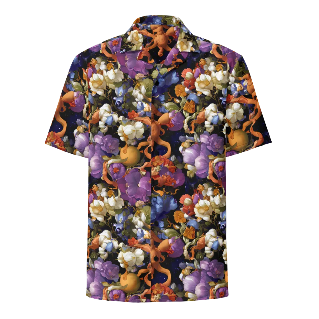 Blooming Cosmos on Button Shirt — Front