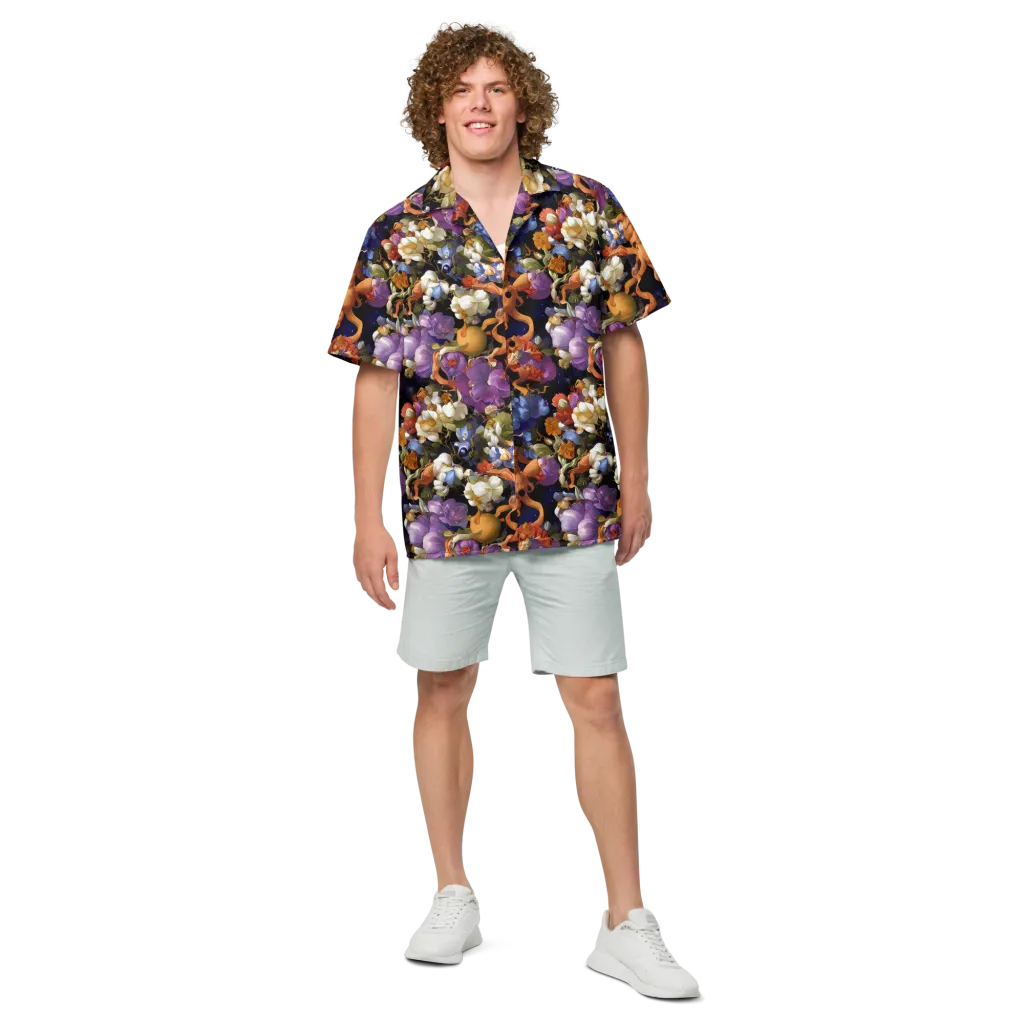 Blooming Cosmos on Button Shirt — Front