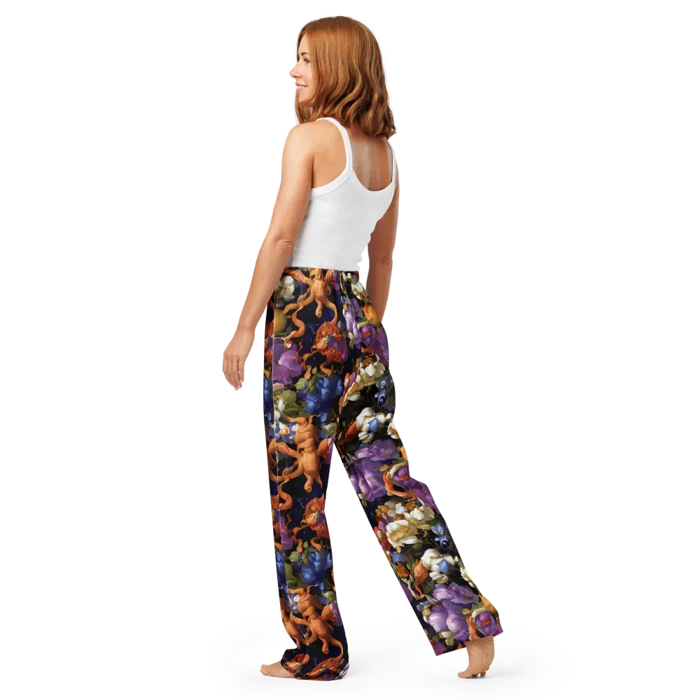 Blooming Cosmos on Women's Pajama Pants — Back