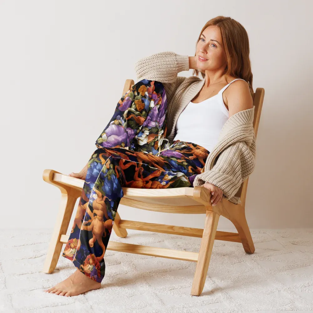 Blooming Cosmos on Women's Pajama Pants — Front