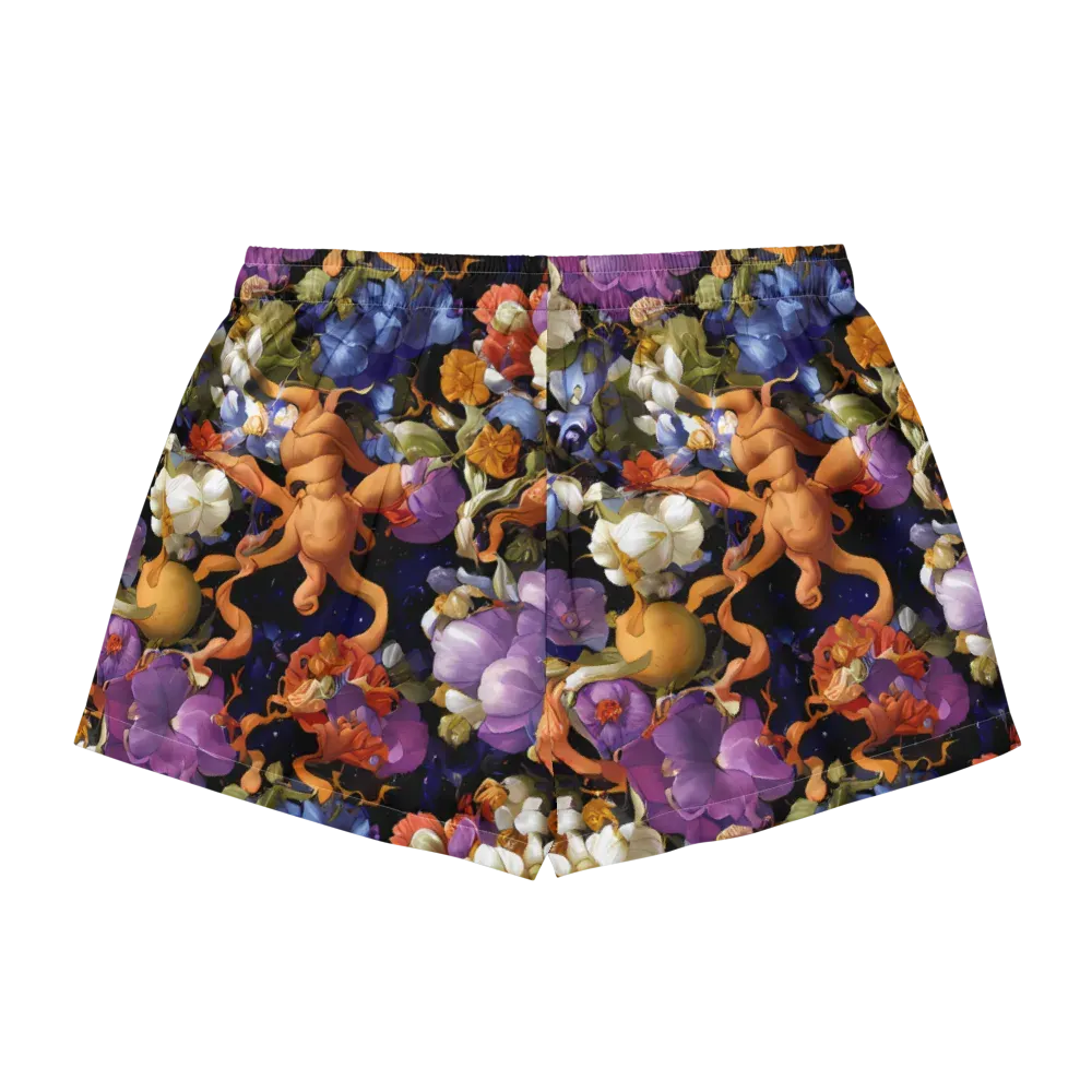 Blooming Cosmos on Women's Pajama Shorts — Back