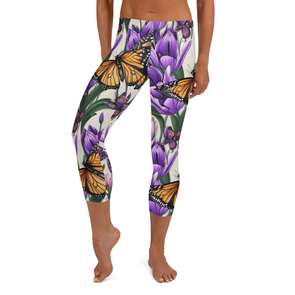 Tulip Wingbeat on Capri Leggings — Front