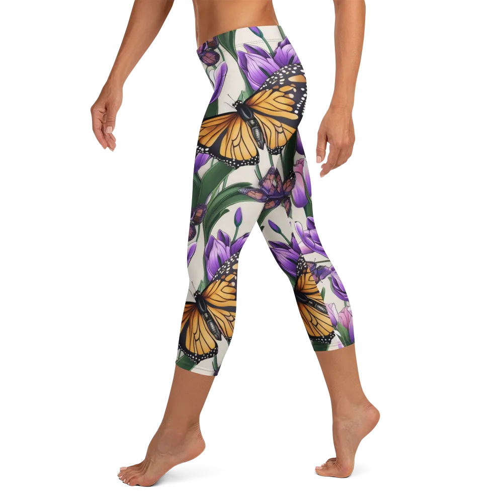 Tulip Wingbeat on Capri Leggings — Left