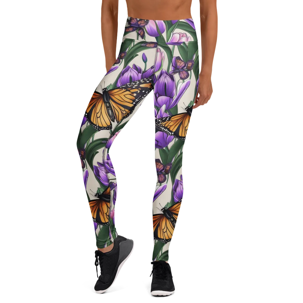 Tulip Wingbeat on Yoga Leggings — Front