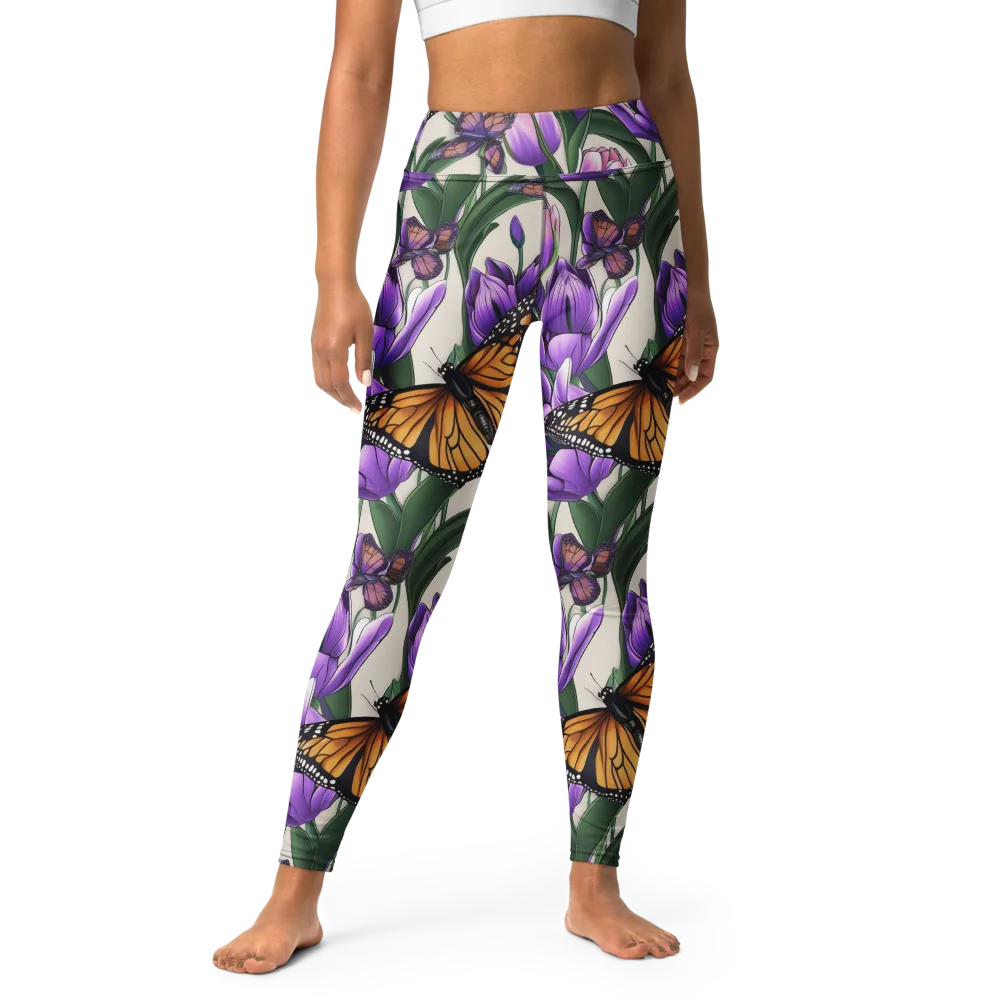 Tulip Wingbeat on Yoga Leggings — Front