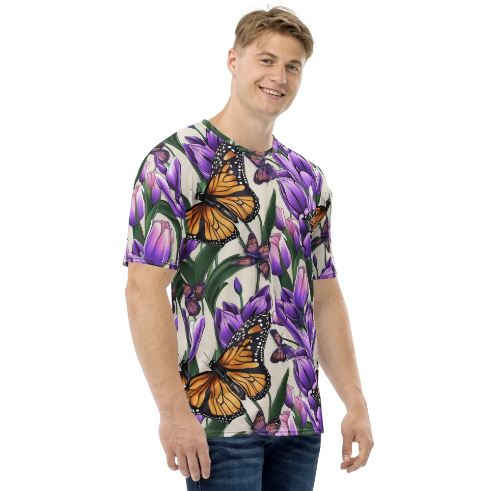 Tulip Wingbeat on Men's Crew Neck T-Shirt — Right