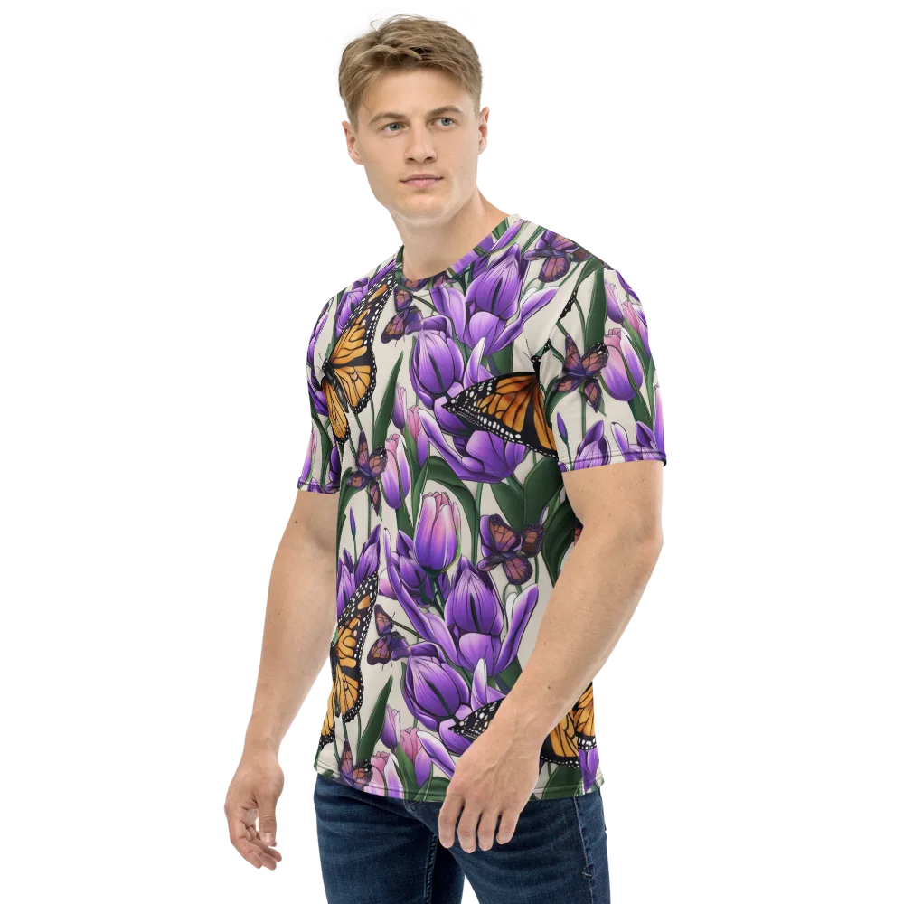 Tulip Wingbeat on Men's Crew Neck T-Shirt — Left