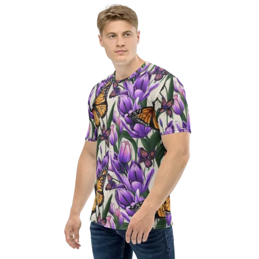 Tulip Wingbeat on a Men's Crew Neck T-Shirt