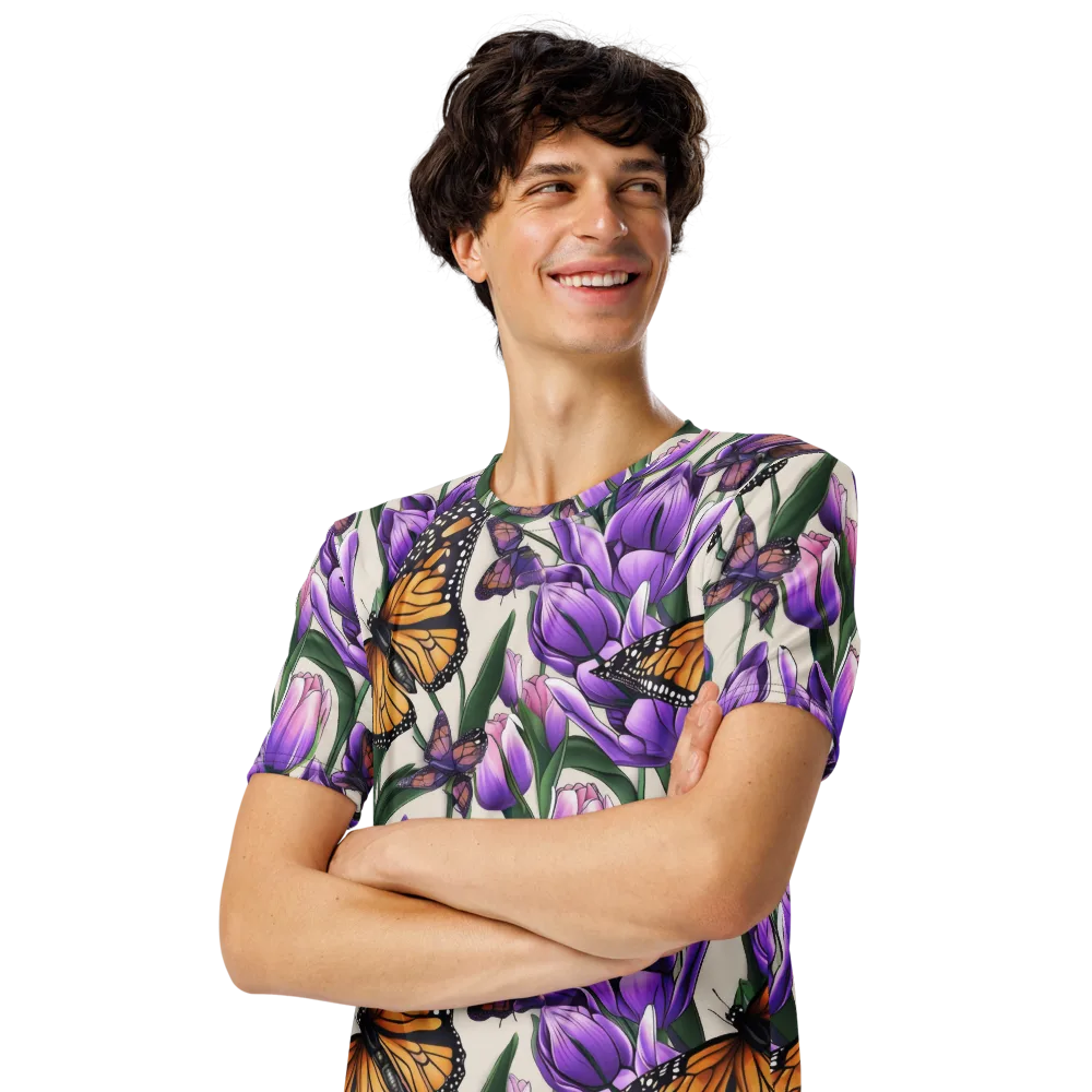 Tulip Wingbeat on Men's Crew Neck T-Shirt — Left Front