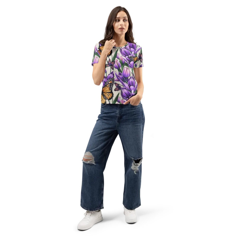 Tulip Wingbeat on Women's Crew Neck T-Shirt — Front