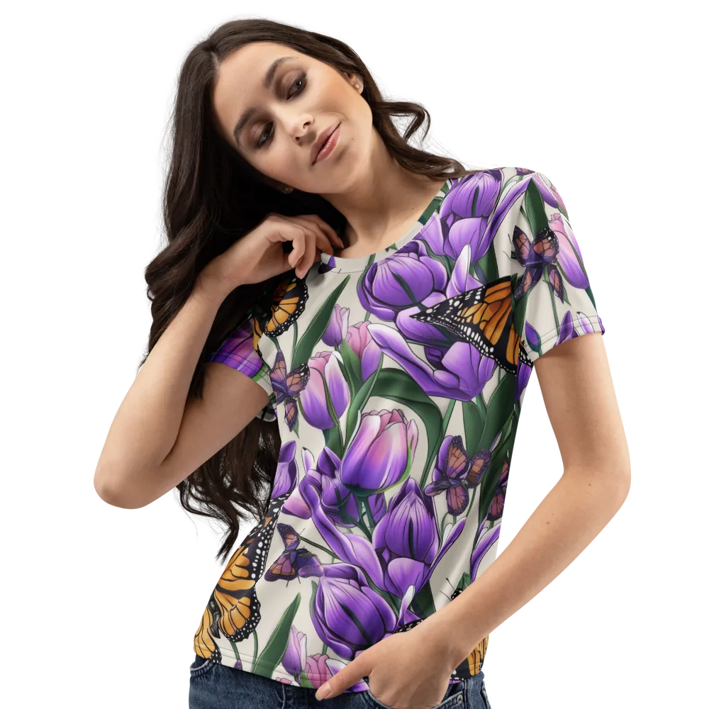Tulip Wingbeat on Women's Crew Neck T-Shirt — Left Front