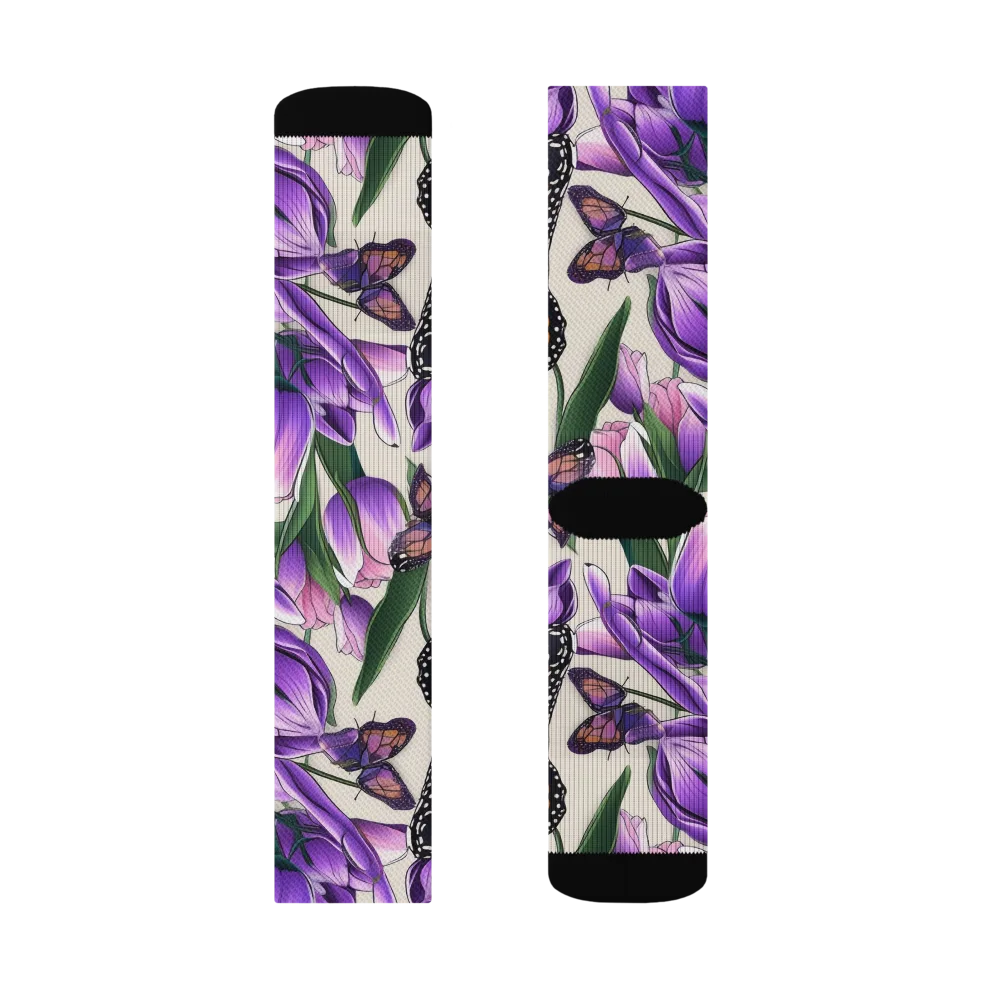 Tulip Wingbeat on Socks — Left Sock