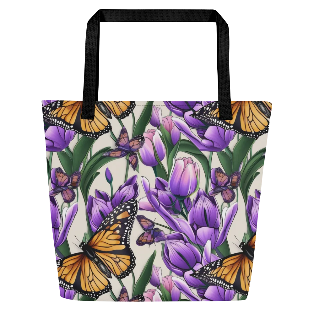 Tulip Wingbeat on Large Tote Bag W/ Pocket — Front
