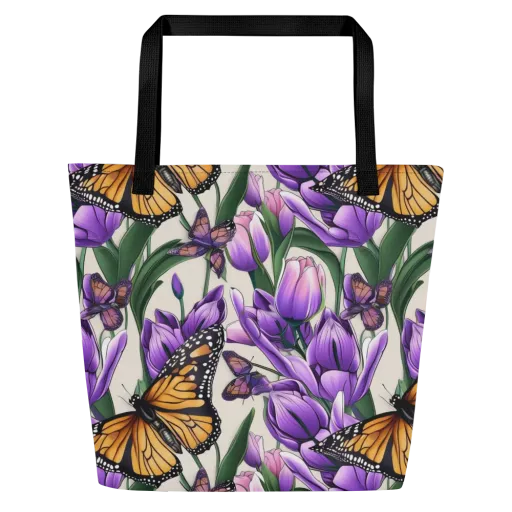 Tulip Wingbeat on a Large Tote Bag W/ Pocket