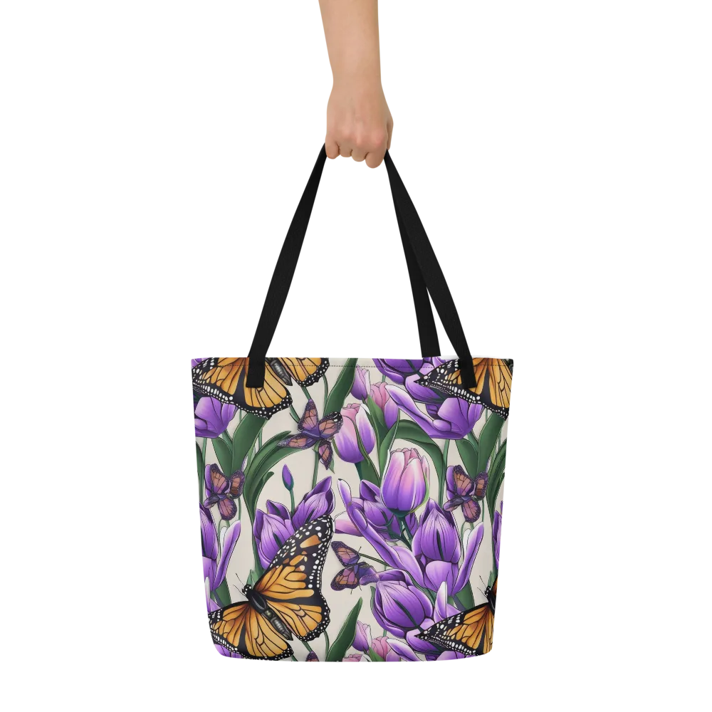 Tulip Wingbeat on Large Tote Bag W/ Pocket — Front