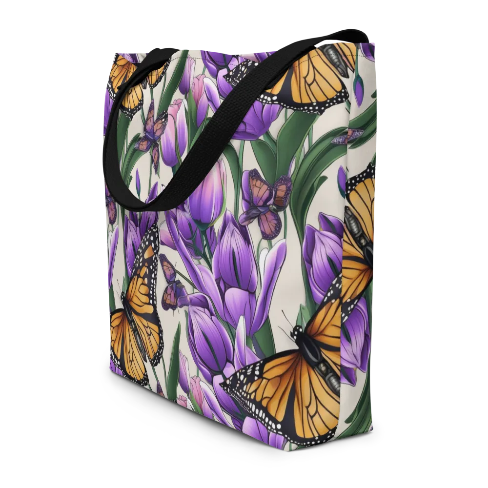 Tulip Wingbeat on Large Tote Bag W/ Pocket — Front