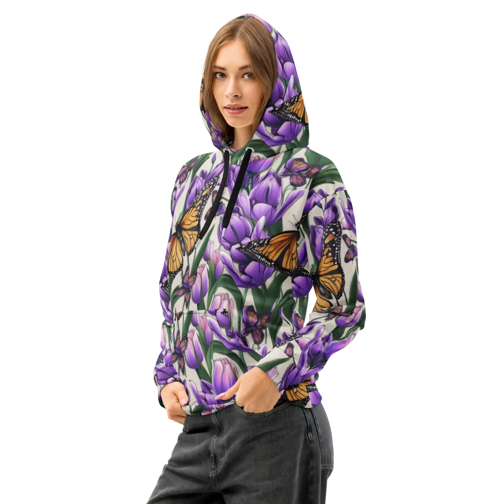 Tulip Wingbeat on Cotton Hoodie — Left Front