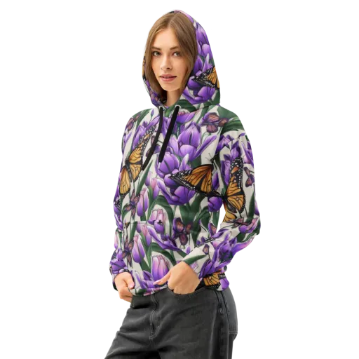 Tulip Wingbeat on a Cotton Hoodie