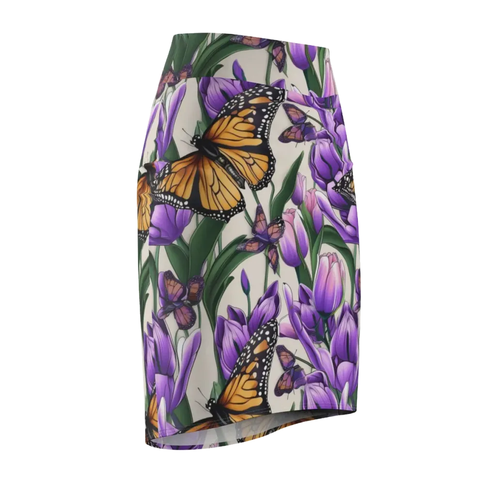 Tulip Wingbeat on Pencil Skirt — Front Side
