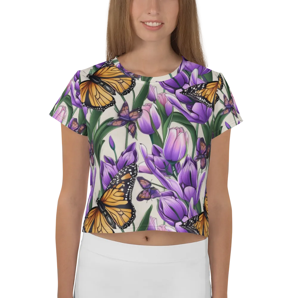 Tulip Wingbeat on Crop Tee — Front