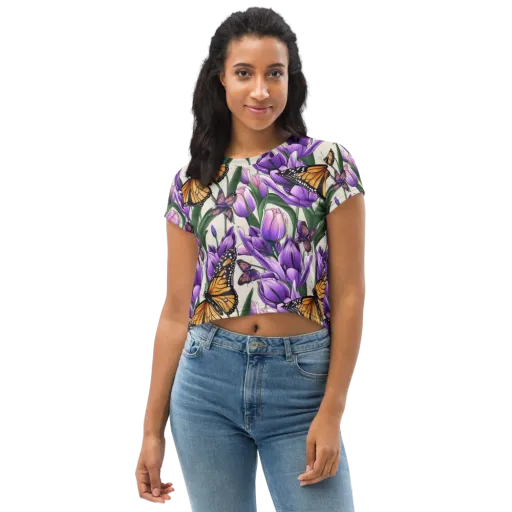 Tulip Wingbeat on a Crop Tee