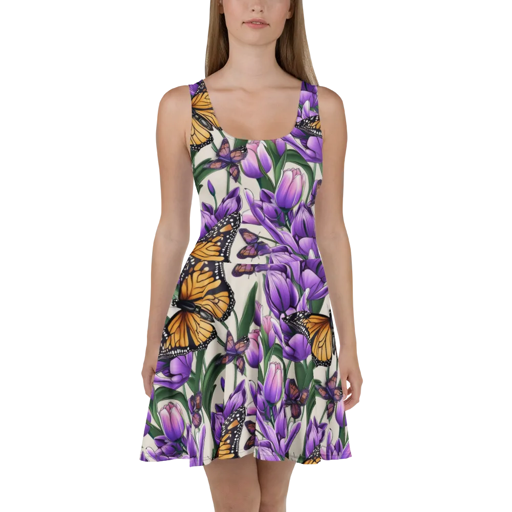 Tulip Wingbeat on Skater Dress — Front