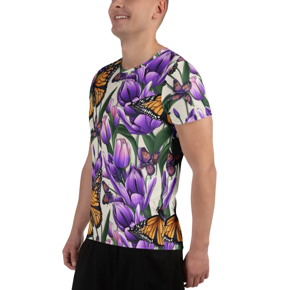 Tulip Wingbeat on Men's Athletic T-Shirt — Left
