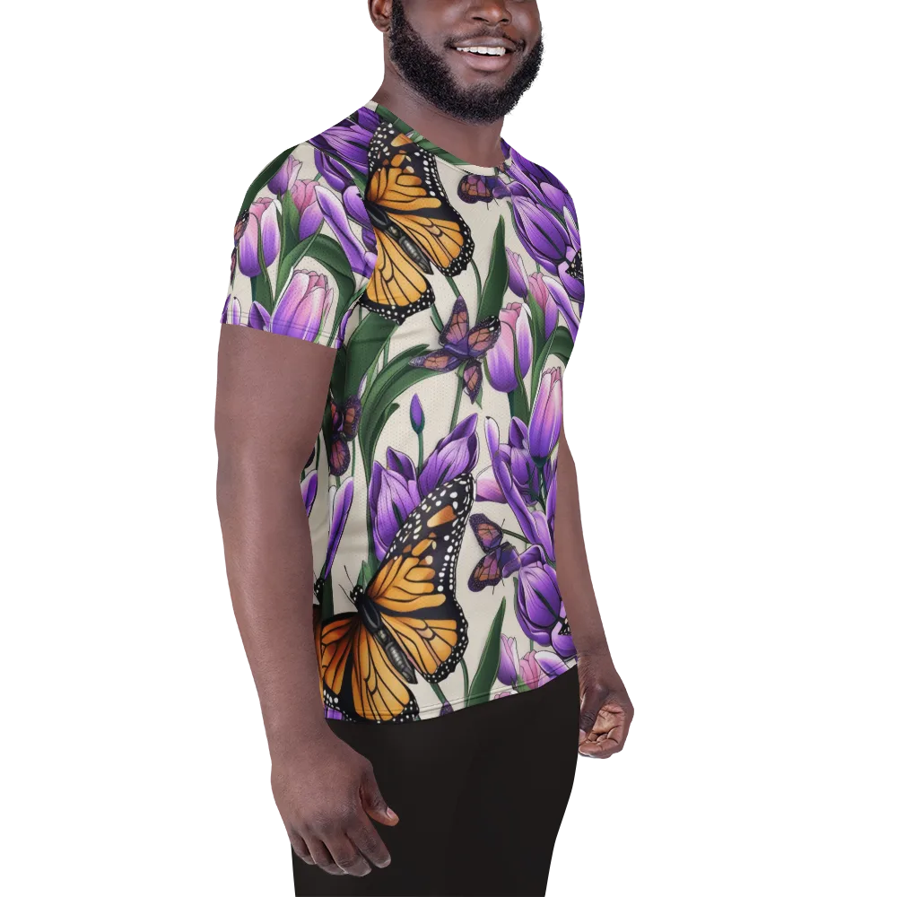 Tulip Wingbeat on Men's Athletic T-Shirt — Right