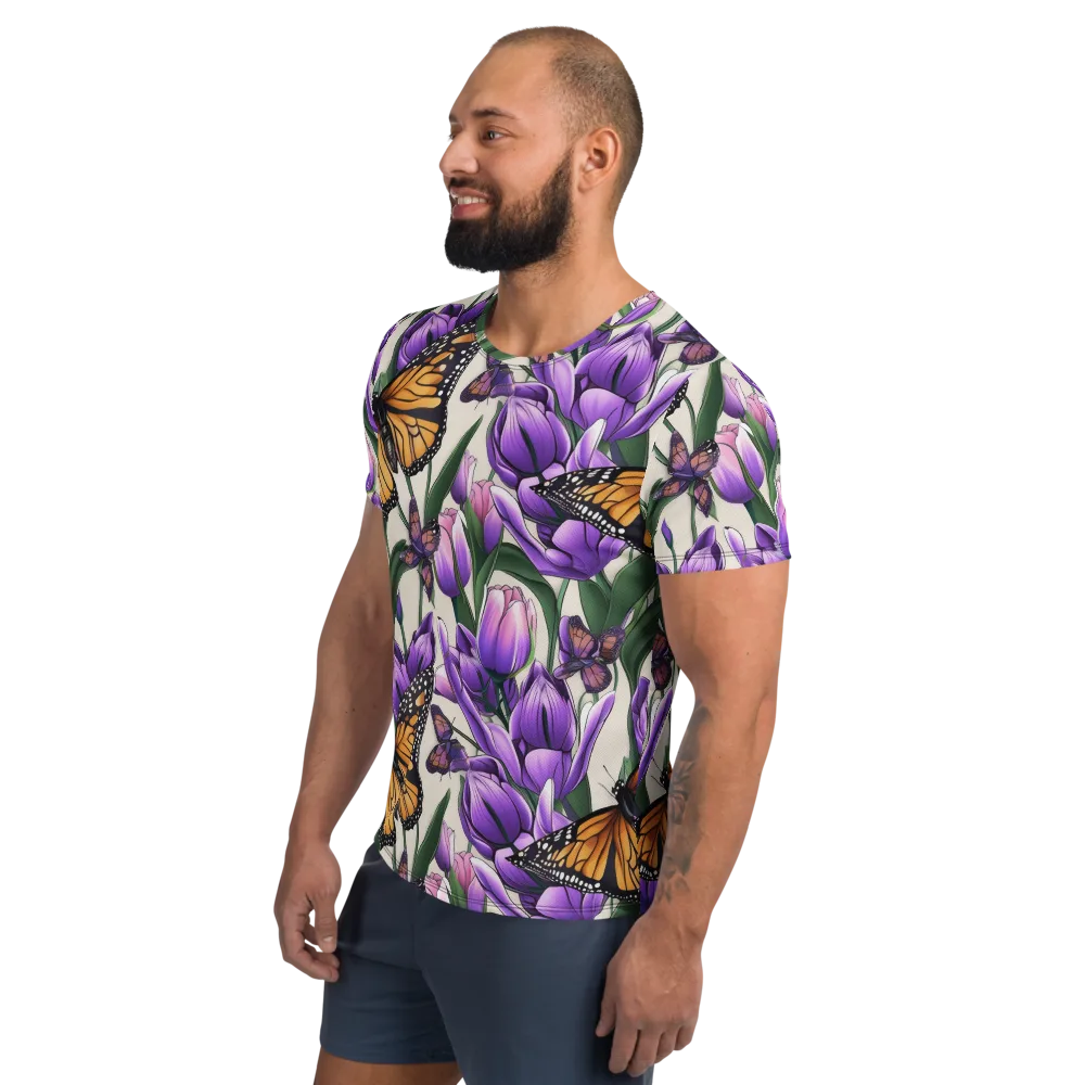 Tulip Wingbeat on Men's Athletic T-Shirt — Left