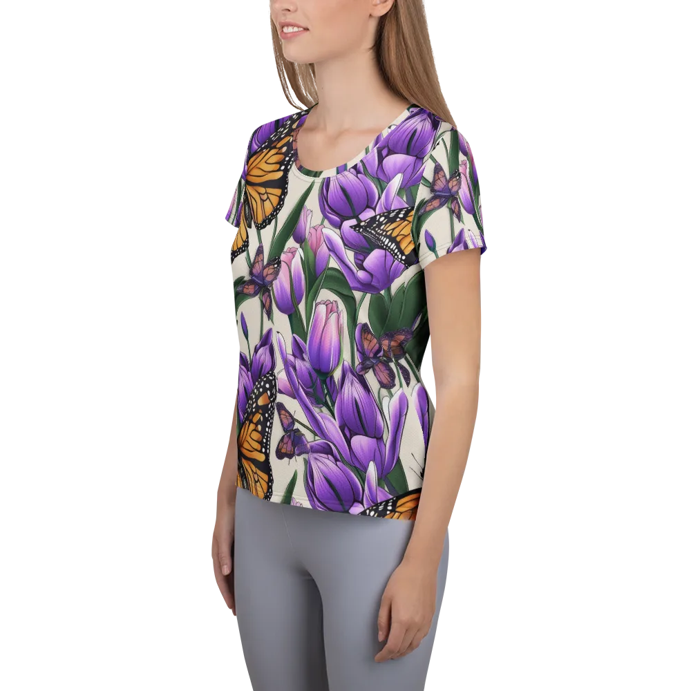 Tulip Wingbeat on Women's Athletic T-Shirt — Left