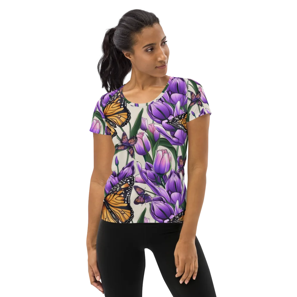 Tulip Wingbeat on Women's Athletic T-Shirt — Front