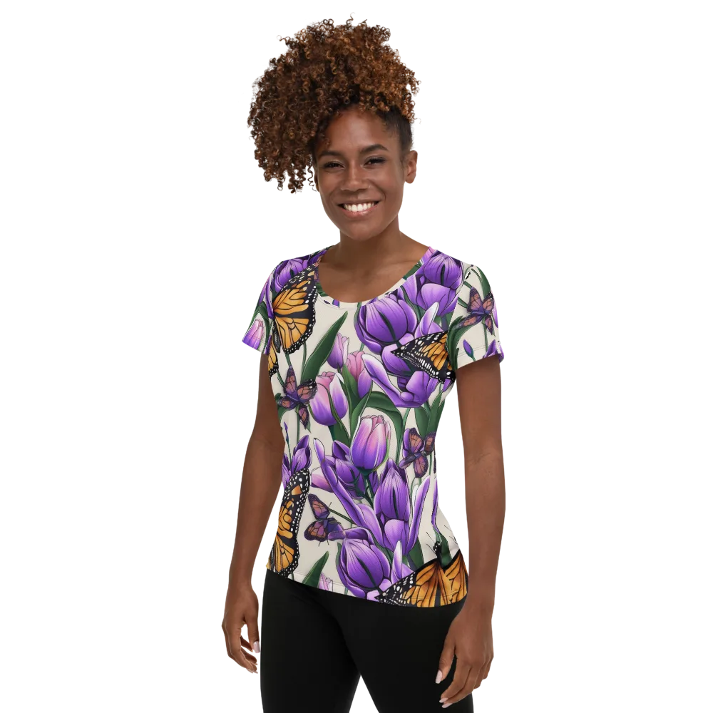 Tulip Wingbeat on Women's Athletic T-Shirt — Left