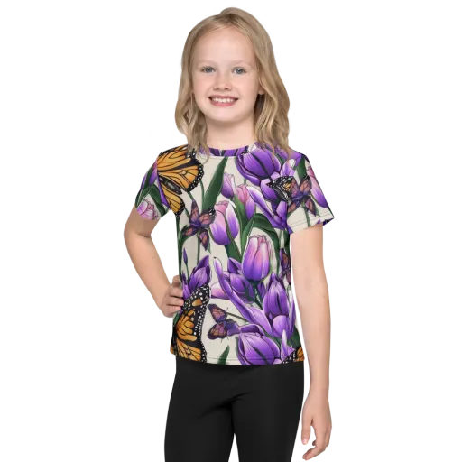 Tulip Wingbeat on a Kids Crew Neck T-Shirt